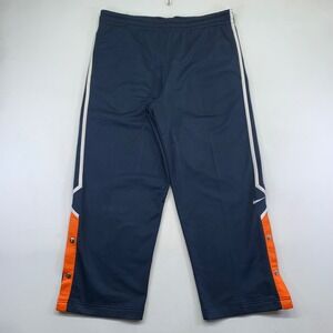 Nike Elite Basketball‎ Pants Medium Navy Blue Orange Snap Track Y2k Shortened